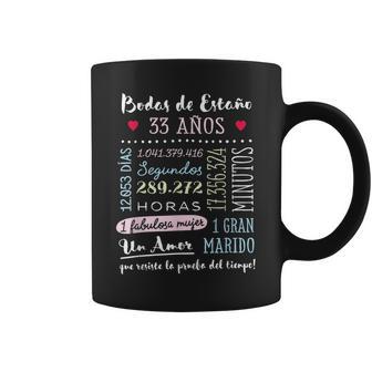 Bodas De Estaño 33 Años Aniversario De Boda Regalo Taza de café - Regaloses