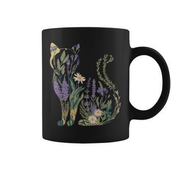 Boho Katze Pflanzen Damen Mädchen Herren Blumen Tassen - Seseable