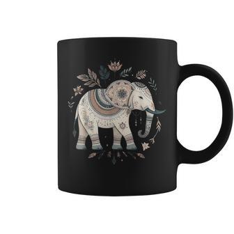 Boho Safari Animal Mandala Elephant Indian Zen Mindfulness Coffee Mug | Mazezy