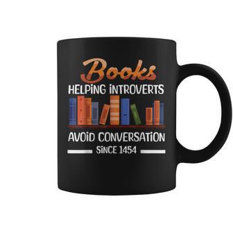 Books Helping Introverts Avoid Conversation Book Reading Coffee Mug - Thegiftio UK