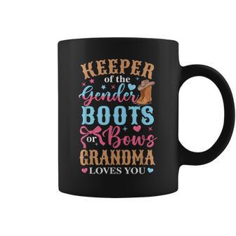Boots Or Bows Grandma Loves You Gender Reveal Family Coffee Mug - Thegiftio UK