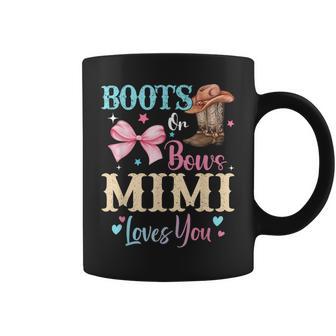 Boots Or Bows Mimi Loves You Gender Reveal Family Coffee Mug - Thegiftio UK