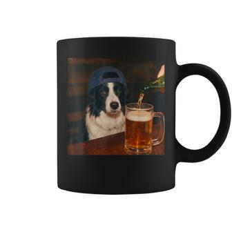 Border Collie Drinking Beer Fathers Day Dog Meme Coffee Mug - Thegiftio UK