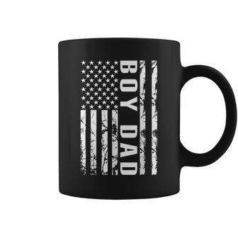 Boy Dad Us Flag Proud Dad Of A Boy Dad Fathers Day Coffee Mug - Monsterry