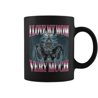 Brainrot Alpha Wolf Meme I Love My Mom Very Much Gen-Z Humor Coffee Mug - Thegiftio UK