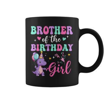 Brother Of The Birthday For Girl Dinosaur T-Rex Party Family Coffee Mug - Thegiftio UK