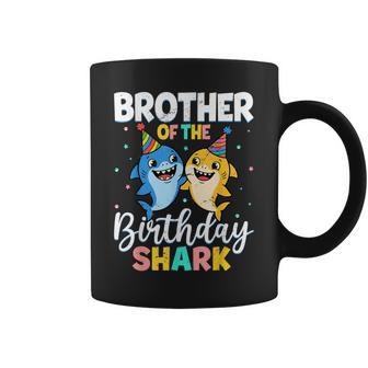 Brother Of Birthday Shark Party Family Birthday Boys Coffee Mug - Thegiftio UK