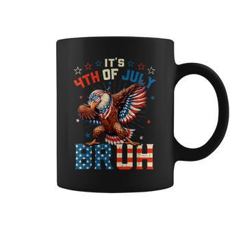 Bruh 4Th Of July Boys Kids Dabbing Bald Eagle American Flag Coffee Mug - Thegiftio UK