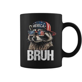 Bruh 4Th Of July Raccoon American Flag Patriotic Coffee Mug - Thegiftio UK