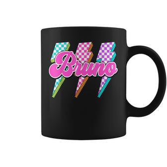 Bruno Checkered Bolt I Love Bruno Groovy 70'S 80'S Vintage Coffee Mug - Monsterry