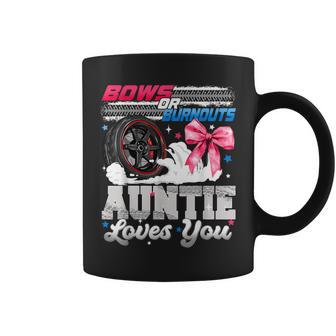 Burnouts Or Bows Auntie Loves You Gender Reveal Party Coffee Mug - Thegiftio UK