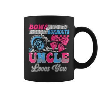 Burnouts Or Bows Uncle Loves You Gender Reveal Party Coffee Mug - Monsterry