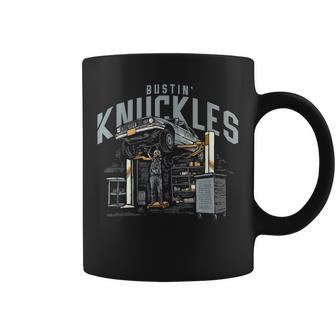 Bustin Knuckles Mechanic Front Print Graphic Coffee Mug - Monsterry