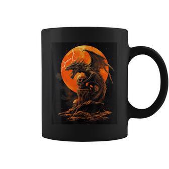 Calavera Dragón Gótico Luna Góticos Es Cráneo Dragón Taza de café - Regaloses