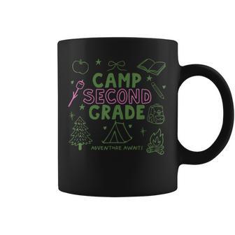 Camp Second Grade Teacher Camping Hiking Adventure Awaits Coffee Mug - Thegiftio UK