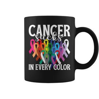 Cancer Sucks In Every Color Support All Cancer Matters Coffee Mug - Thegiftio UK
