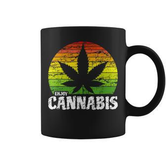 Cannabis ヴィンテージ 麻葉 レトロ マリファナ コーヒーマグ - Kawaiitshirt