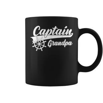 Captain Grandpa Boating Anchors & Wheel Boat Captain Coffee Mug - Thegiftio UK