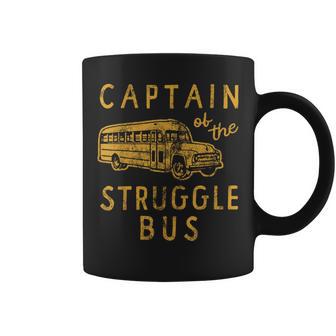 Captain Of The Struggle Bus Distressed School Bus Driver Fun Coffee Mug - Monsterry