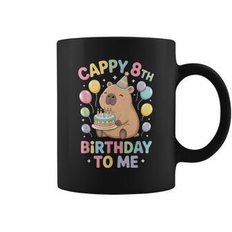 Capybara 8Th Birthday Cappy Birthday To Me Balloons Cake Coffee Mug - Thegiftio UK