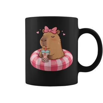 Capybara Auf Demchwimmbecken Trinkt Boba Bubble Tea Für Kinder Und Mädchen Tassen - Seseable