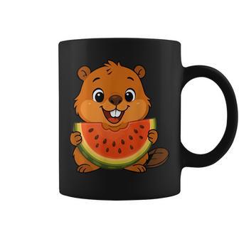 Castor Kawaii Mangeant De Pastèque D'été Fruit Amoureux De Castor Tasse - Cadeauxyz