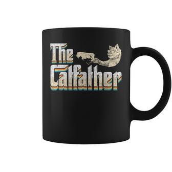 The Catfather 面白い猫 お父さん 父の日 ビンテージ 猫 父親 コーヒーマグ - Kawaiitshirt