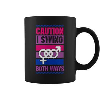 Caution Iwing Both Ways バイセクシャル プライド ジョーク コーヒーマグ - Kawaiitshirt