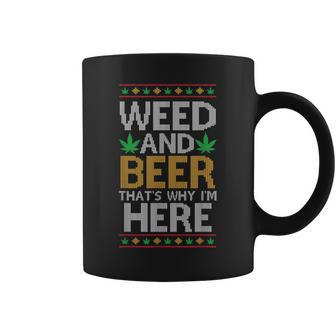 Cerveza Y Marihuana Divertida De Navidad Fea Taza de café - Regaloses
