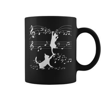 Chat Noir Jouant Avec Note De Musique Motif Amoureux Des Chats Tasse - Cadeauxyz