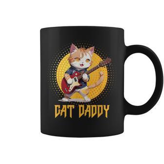 Chat Papa Drôle Chat Rock Musique Cadeau Homme Enfant Tasse - Cadeauxyz