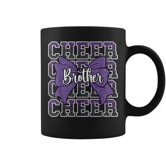 Cheer Brother Bow Sport Cheerleader Cheerleading Purple Coffee Mug - Thegiftio UK