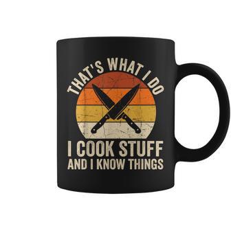 Chef That's What I Do I Cook Stuff And I Know Things Retro Coffee Mug - Monsterry UK