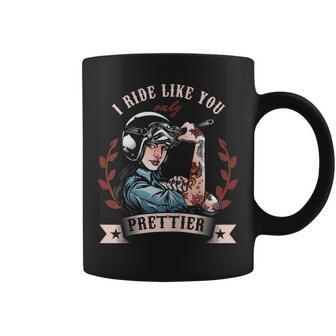 Chica Motociclista Morocycle Motoehículo Racer Regalo Taza de café - Regaloses