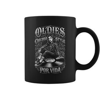 Chicana Oldies Porida ヴィンテージ音楽レコード ローライダーアート コーヒーマグ - Kawaiitshirt