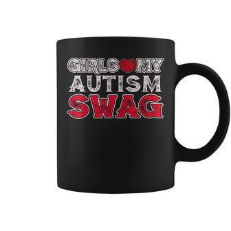 Chicas Aman Mi Autismowag Conciencia Divertido Niño Autista Taza de café - Regaloses