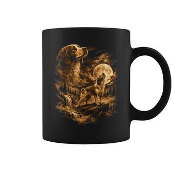 Chien Épagneul Breton Hurlant Lune Fantaisie Forêtauvage Tasse - Cadeauxyz