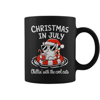 Chillin Cool Cats Christmas In July Kitty Meowy Xmas Summer Coffee Mug - Thegiftio UK