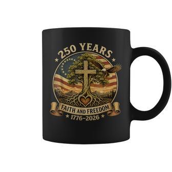 Christian 250 Years Faith Freedom 4Th July 250 Anniversary Coffee Mug - Thegiftio UK
