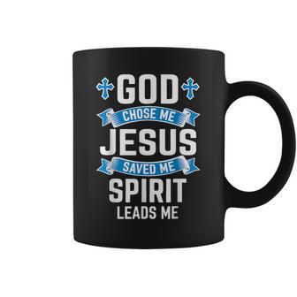 Christian Faith God Chose Me Jesus Saved Spirit Leads Me Coffee Mug - Thegiftio UK