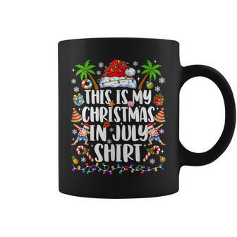 Christmas In July Santa Hat Summer Beach Vacation Xmas Coffee Mug - Thegiftio UK