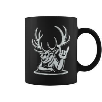 Ciervo Punk Rock Rocker Heavy Metal Taza de café - Regaloses