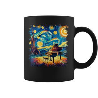 Classical Piano Starry Night Van Gogh Painting Pianist Coffee Mug - Thegiftio UK