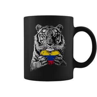 Colombian Roots Tiger Heart Colombian Pride Colombia Flag Coffee Mug - Thegiftio UK