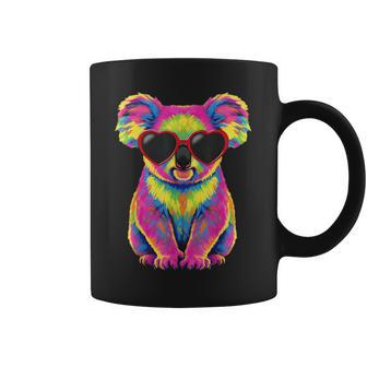 Colorful Cute Koala Heart Glasses Animal Graphic Kids Coffee Mug - Thegiftio UK
