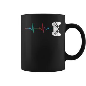 Controlador Gamer Heartbeat Amante De Losideojuegos Retro Taza de café - Regaloses