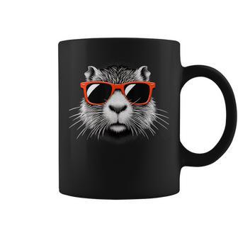 Cool Nutria Con Gafas Deol Arte Gráfico Taza de café - Regaloses