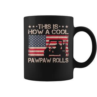 This Is How A Cool Pawpaw Rolls Vintage Golf American Flag Coffee Mug - Thegiftio UK