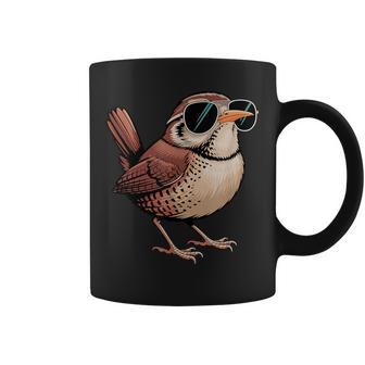 Cool Wren Wearing Sunglasses Bird Watching Lover Humor Coffee Mug - Thegiftio UK