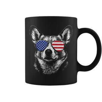 Corgi Usa Flag Sunglasses 4Th Of July Coffee Mug - Thegiftio UK
